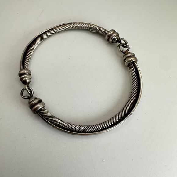 Possible vintage TAXCO Solid Sterling Silver Hinged Bangle Bracelet, Stamped! - Picture 11 of 11